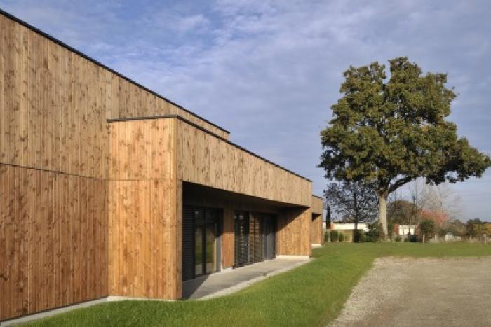 Bâtiment tertiaire lycée nature à La Roche sur Yon Arcadial Production charpentier fabricant de bâtiments ossature bois